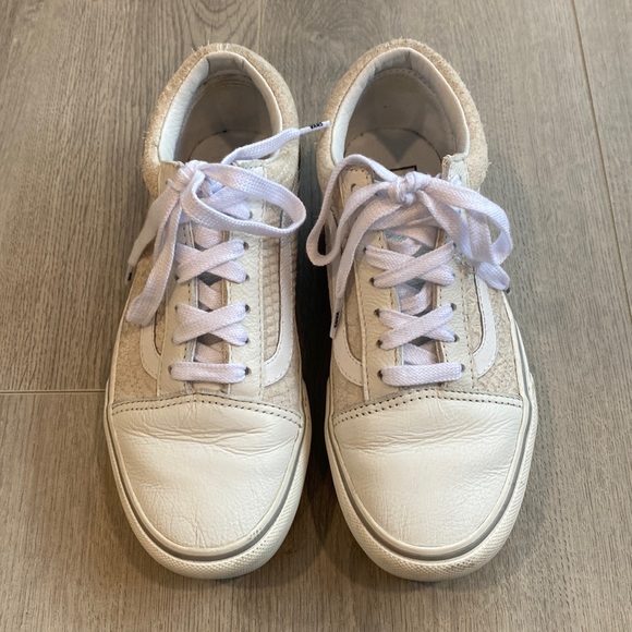 Old Skool Cream Suede Snakeskin Platform Vans - Picture 1 of 5